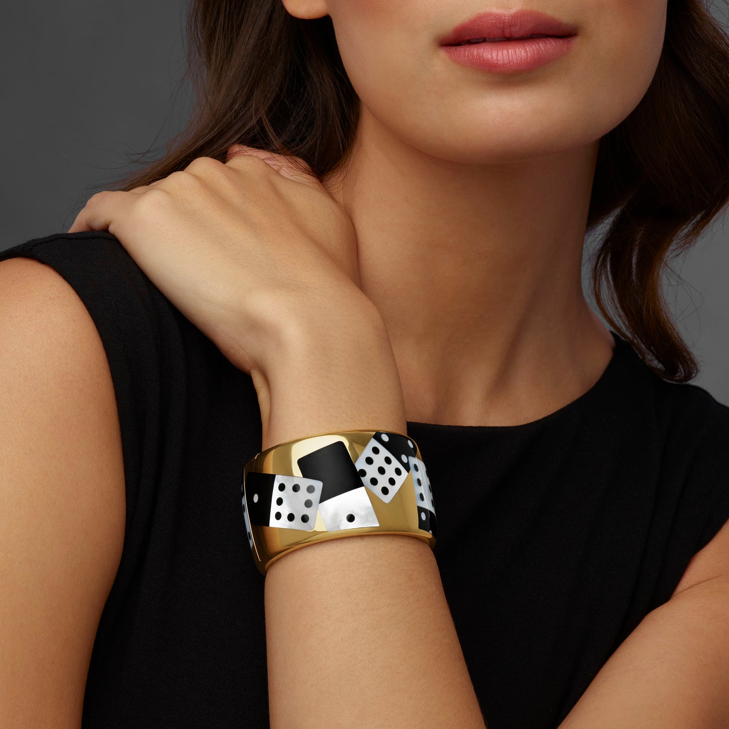 Macklowe Gallery Tiffany & Co. Black Jade and Mother-of-Pearl Dominoes Bracelet