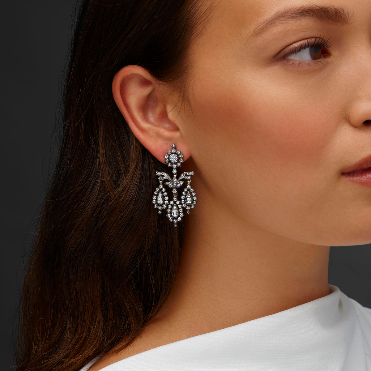 Macklowe Gallery Late Georgian Girandole Diamond Earrings