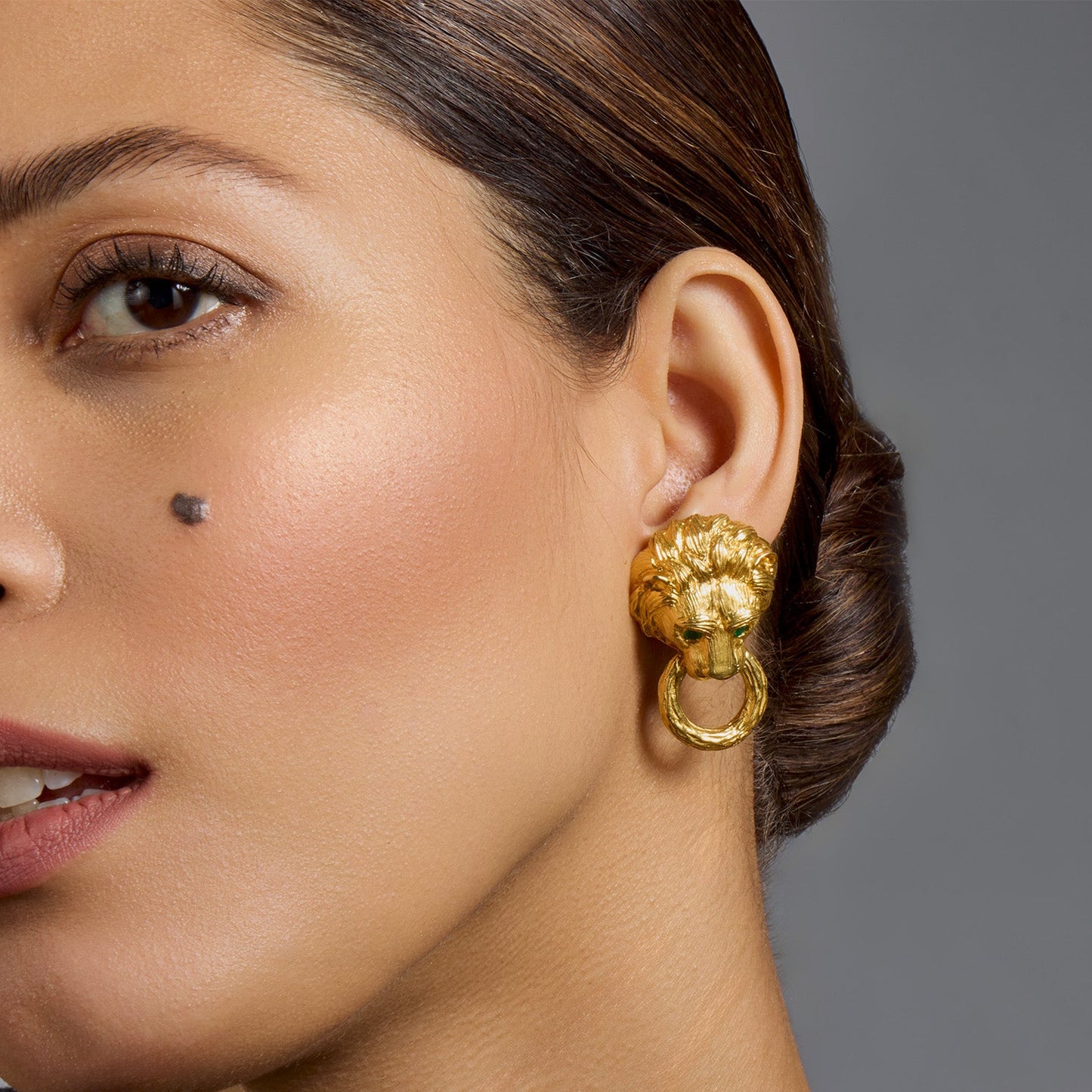 Macklowe Gallery Van Cleef & Arpels Lion Door Knocker Earrings