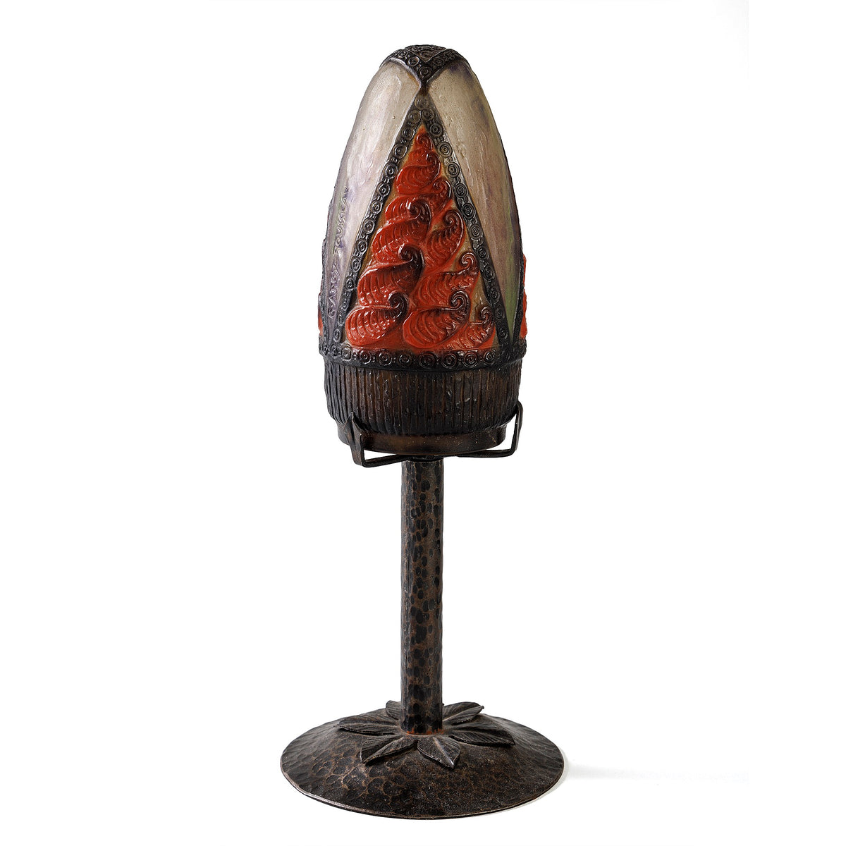 Macklowe Gallery Gabriel Argy-Rousseau Pâte de Verre 'Feuilles' Night Light