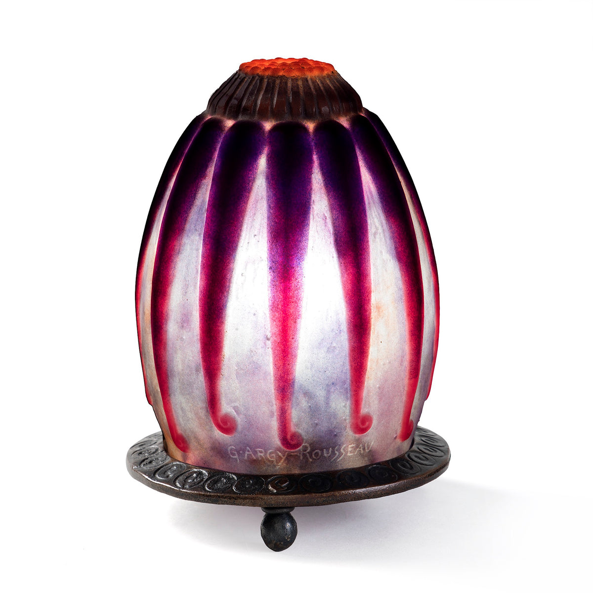 Macklowe Gallery Gabriel Argy-Rouseau Pâte de Verre "Pétales Tombants" Night Light