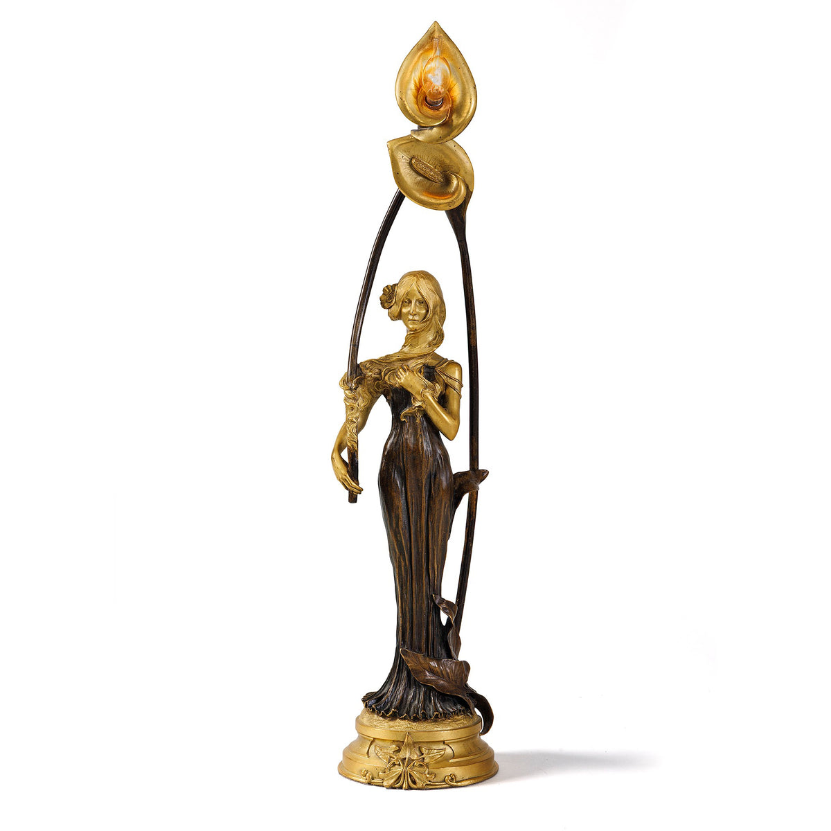 Macklowe Gallery Charles Korschmann "Femme aux fleurs" Lighted Sculpture