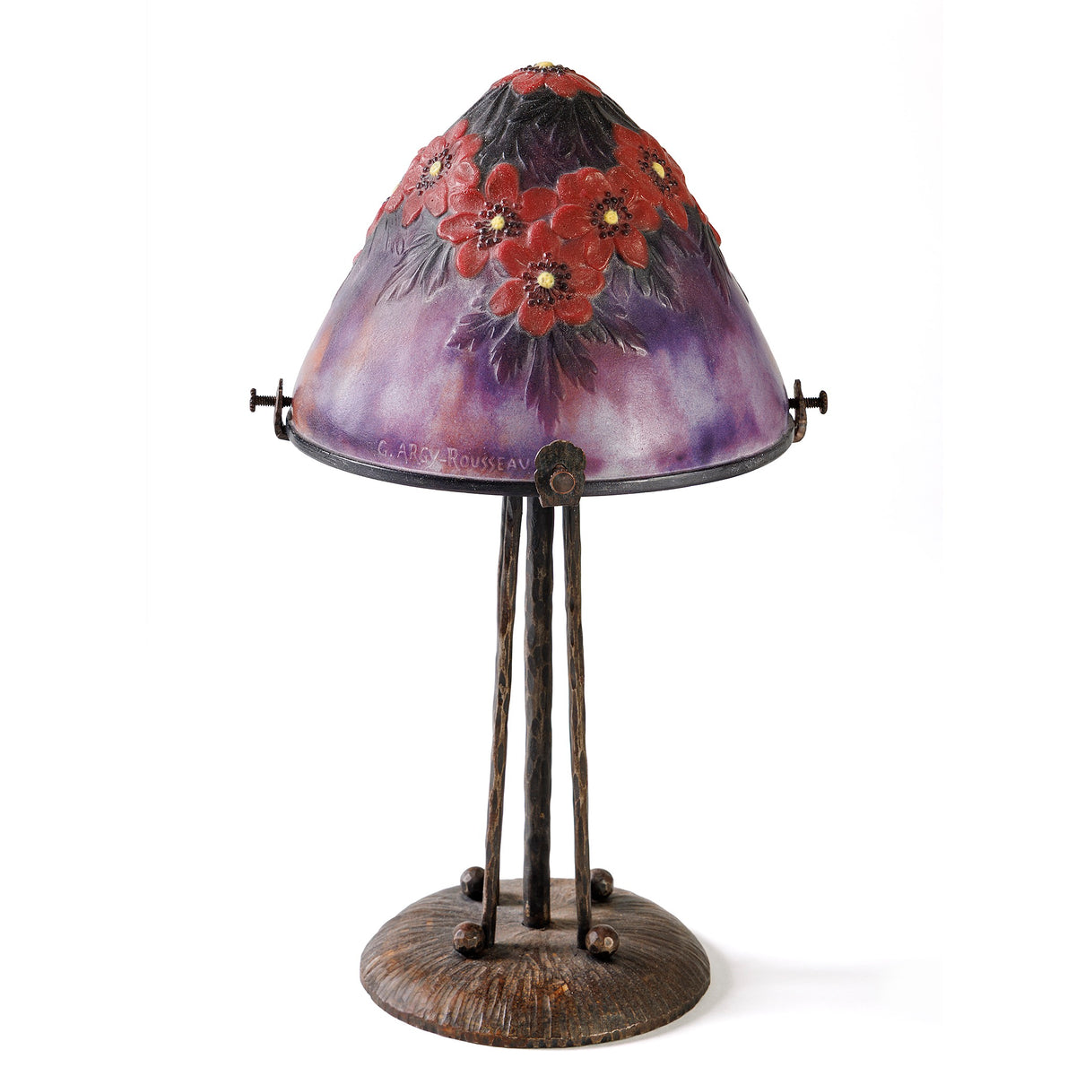 Macklowe Gallery Gabriel Argy-Rousseau Pâte de Verre "Anemones de Bois" Night Light